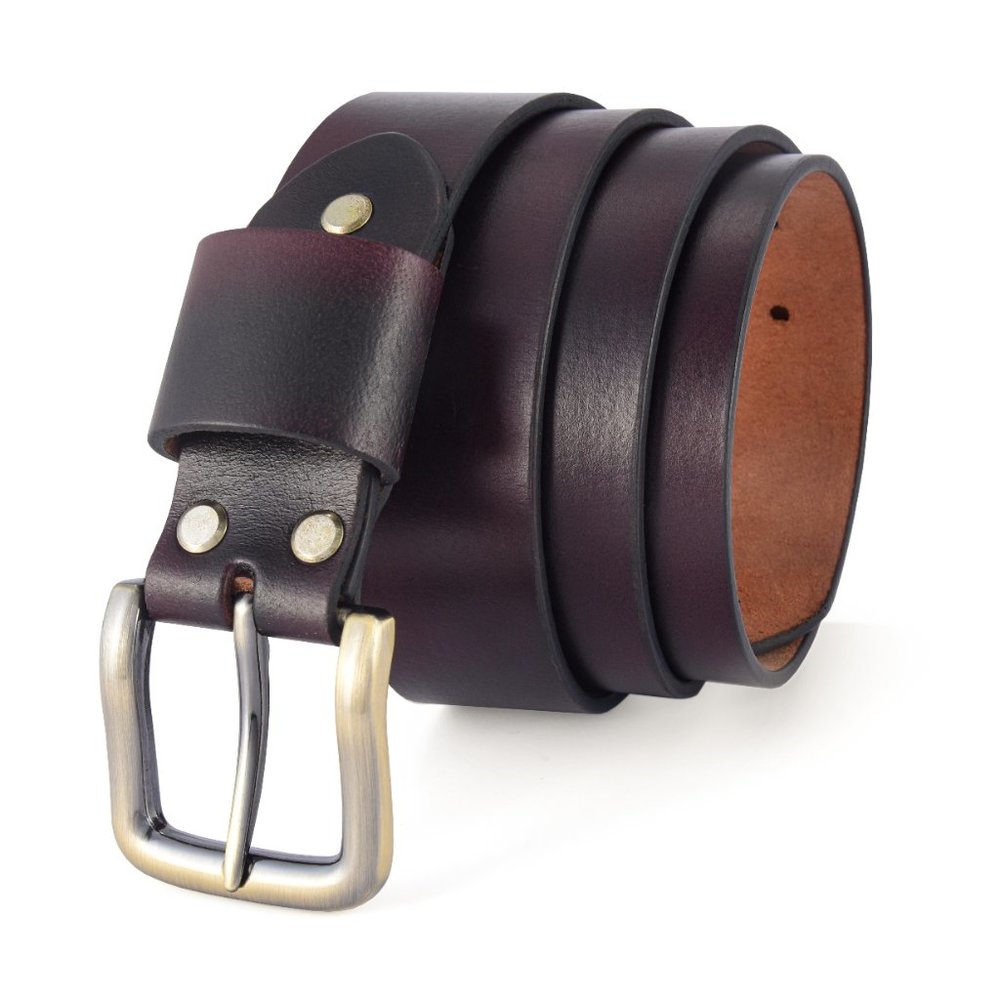 Men's Leather Belt - Antique  Dark Maroon Handmade Belt- Free Personalization